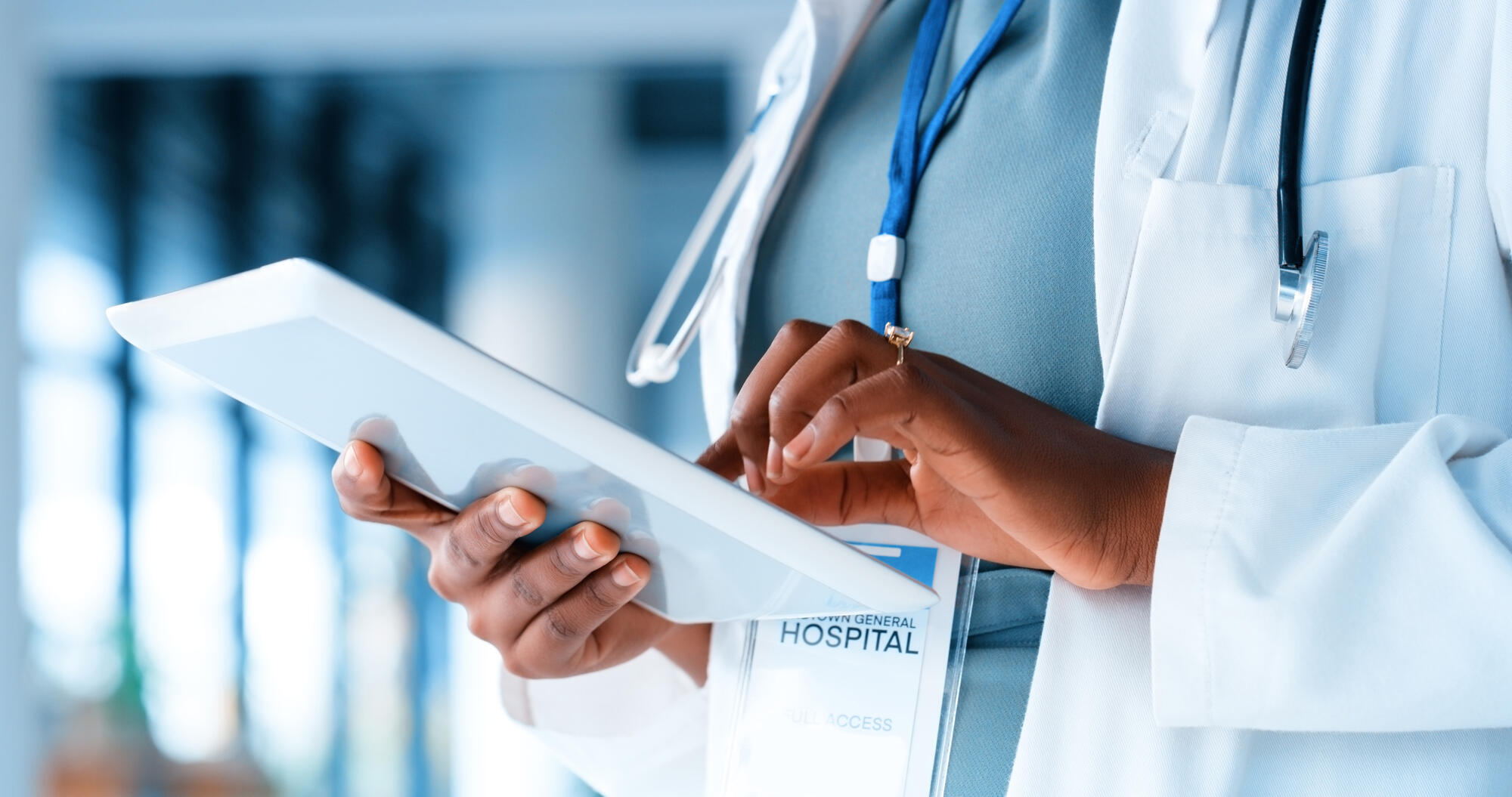 Doctor with tablet