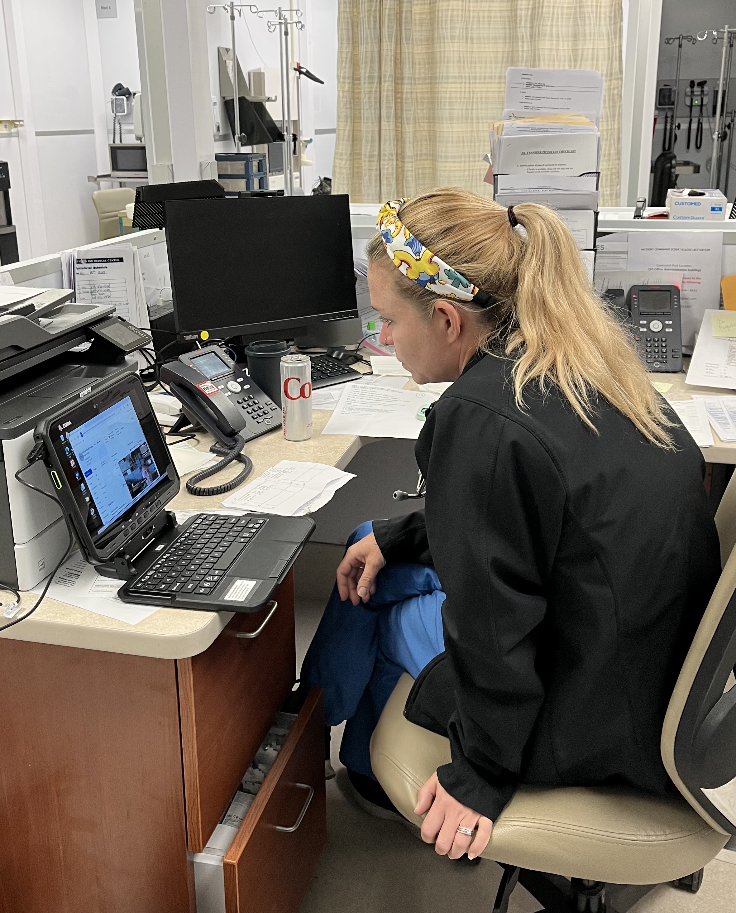 JFL ER physician consulting with a remote Neurologist