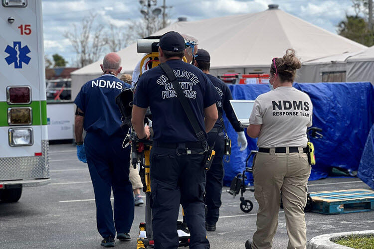 NDMS team working with local EMS