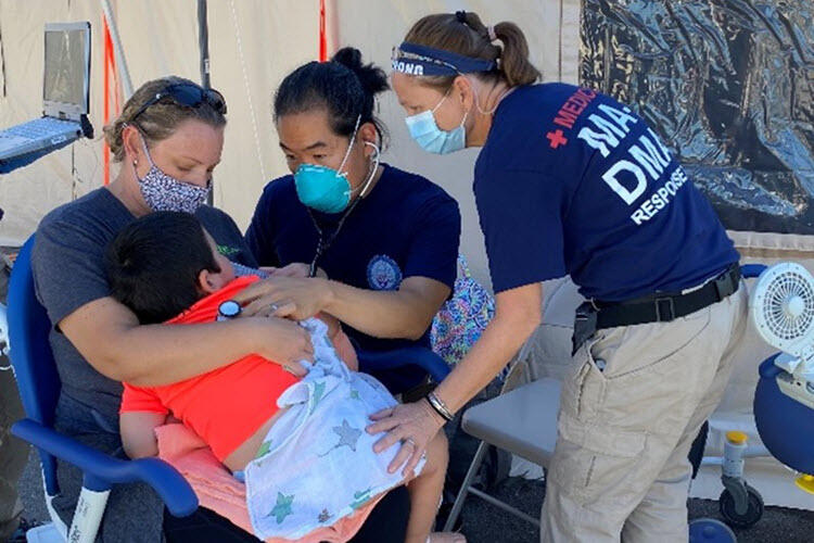 Pediatric specialist provides care to child during Hurricane Ian