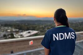 NDMS Worker Looking into sunset